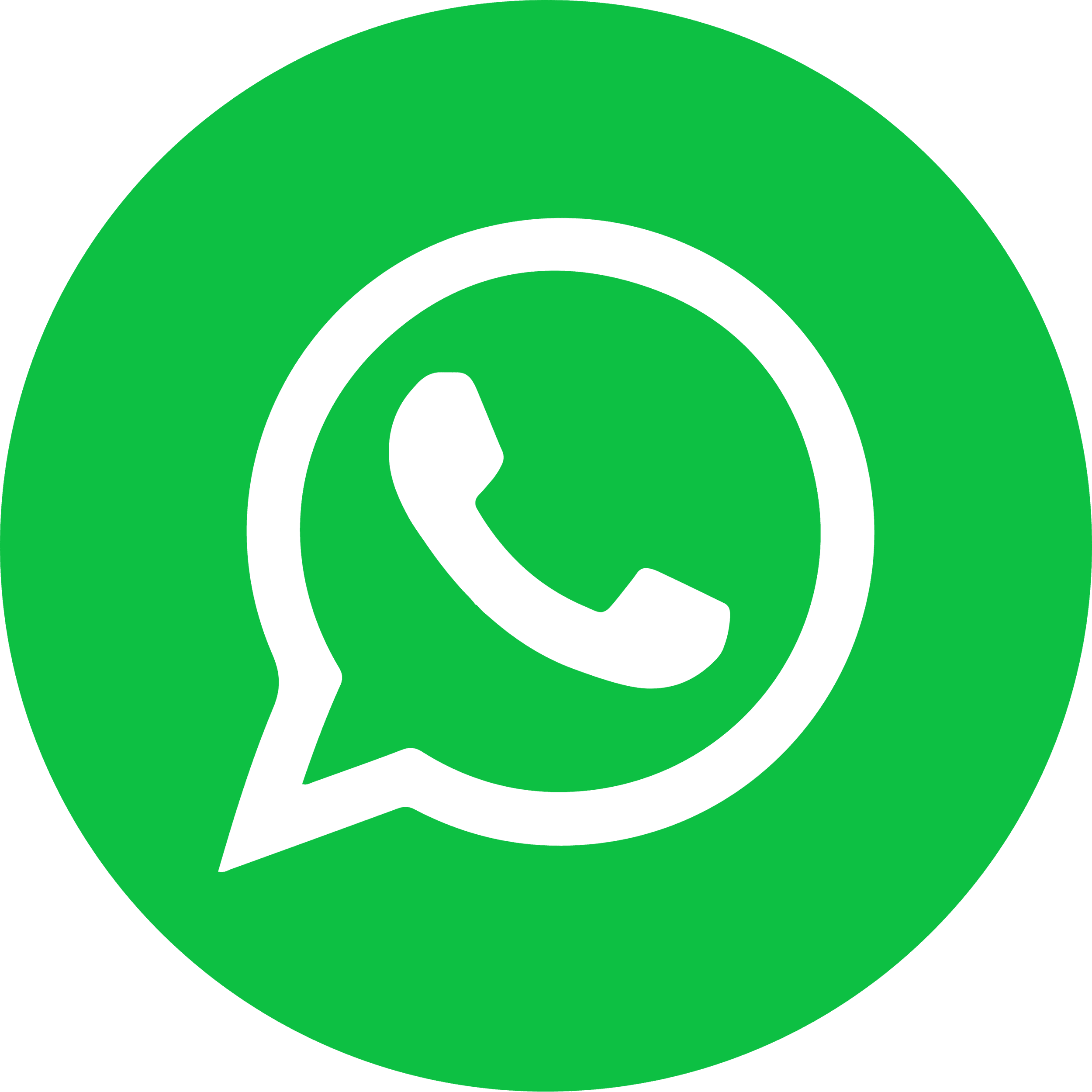Ícone circular do WhatsApp, com fundo verde e símbolo de telefone branco dentro de uma bolha de conversa.